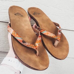 Roxy Sandals with rainbow strap & cork like bottom